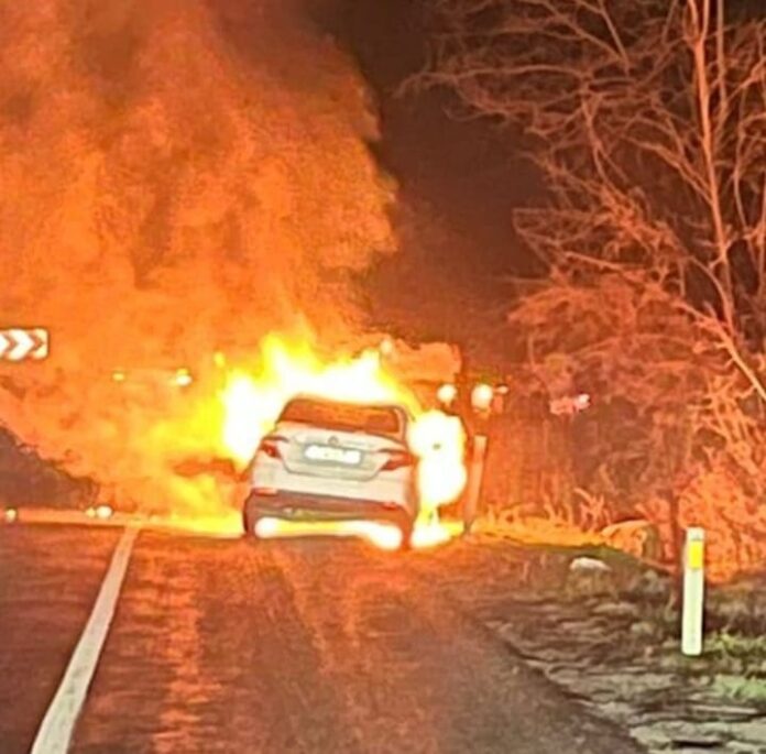 seyir halindeyken alev alan otomobil yandı